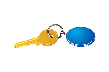 Security Key with Key-Chain vector illustrate unit