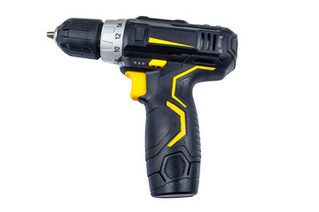 Cordless screwdriver isolated on white background