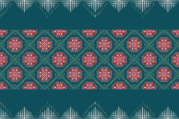 Seamless design pattern flower, Ornament for fabric, Striped geometric texture background. - 466287049