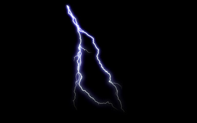 Fototapeta Small lightning bolt isolated on black background. obraz
