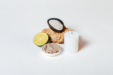 Natural clay face mask ingredients dry powder