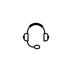 Support icon. Customer support, customer service icon. Hotline support service with headphones vector icon. Concept of consultation, telemarketing, consultant, secretary. Vector illustration