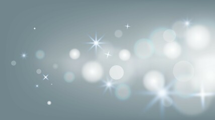 Silver bokeh background with dreamlike winter daybreak