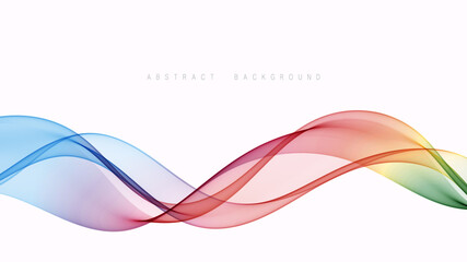 Vector abstract flow of colored transparent waves.Blue,red and green wavy wave background.