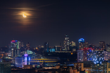 Fototapeta na wymiar Kyiv city downtown night skyline