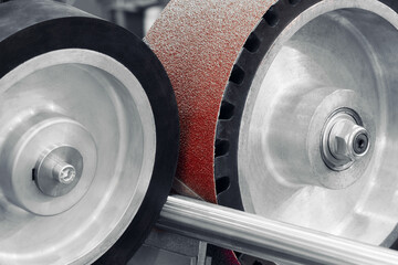Tools Building and repair, Machine emery paper isolated in white background.