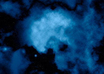 Star field in space and a nebulae