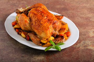 Baked whole chicken