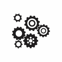 Black industrial icon on white background