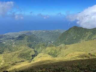 Fototapeta na wymiar Vue Panoramique Montagne Pelée Martinique Caraïbes 