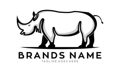 Elegant rhino vector logo