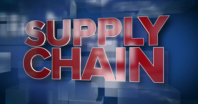 A red and blue dynamic 3D Supply Chain background title page animation.  	