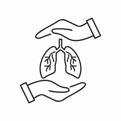 Line icon- lungs protection
