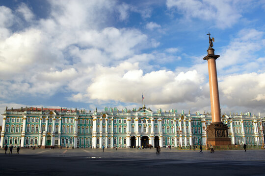 Winter Palace and Alexander Column on Palace Square.