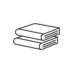two books lying line style icon design