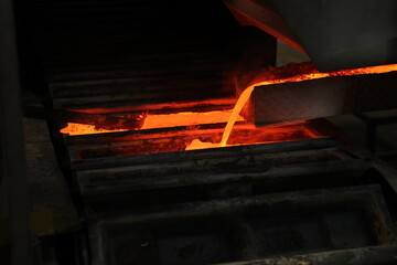 Work in a foundry with molten iron