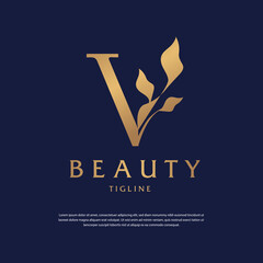 Logo Letter V Abstract beauty industry template design,cosmetic business,salon,spa,natural,clinic