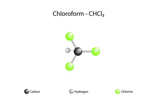 Molecular formula of chloroform. Chloroform or trichloromethane is a colorless, heavy, fragrant and water-immiscible liquid.