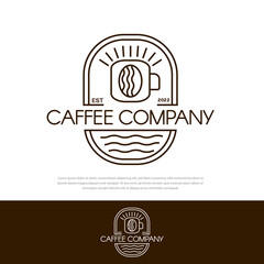 Unique vintage coffee shop logo with line art. can be used for bars, clubs, restaurants, cafes