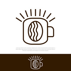 vintage coffee shop logo with line art.