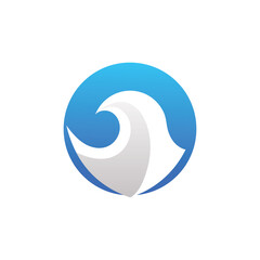 Water wave icon vector