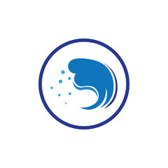 Fototapeta premium Water wave icon vector