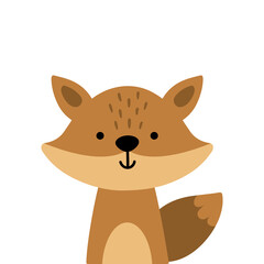 vector illustration of a cute red fox