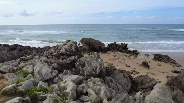 bushes of liencres beach in cantabria