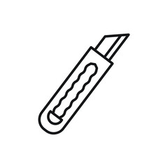 Paper knife icon. Cutter tool sign