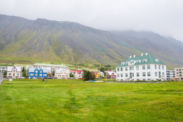 Town of Isafjordur in the Westfjords in Iceland