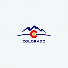Foto op Canvas Colorado emblem badge with mountain illustration © NOVILAMISASTRA