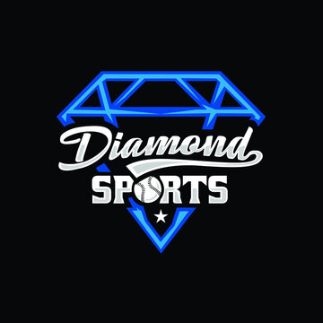 Perfect logo for baseball sport related business. Diamond sports logo embem design concept