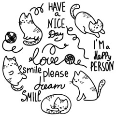 cat vector kitten icon logo cartoon character illustration doodle white