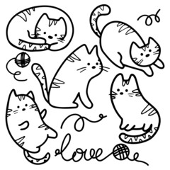 cat vector kitten icon logo cartoon character illustration doodle white