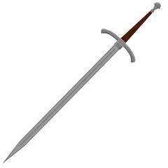 Vector sword on a white isolated background.