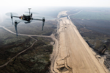 Industrial drone for highway construction control