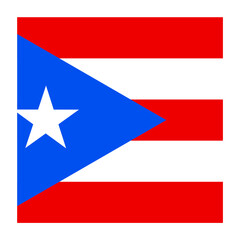 Puerto Rico Square Country Flag button Icon