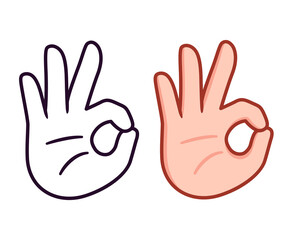 OK hand sign cartoon drawing