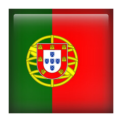 Obraz premium Portugal Square Country Flag button Icon