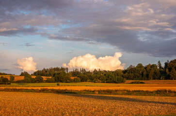 Country landscape in sunshine in Germany