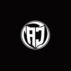 Obraz premium AB Logo monogram shield shape with three point sharp rounded design template