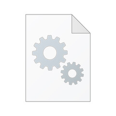 File computer document icon with gears isolated on white background