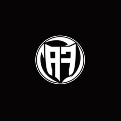 Obraz premium AF Logo monogram shield shape with three point sharp rounded design template
