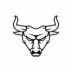 bull head mascot logo design vector