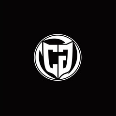 Obraz premium CG Logo monogram shield shape with three point sharp rounded design template