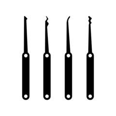 set of lockpicks for lock picking icon vector for websites