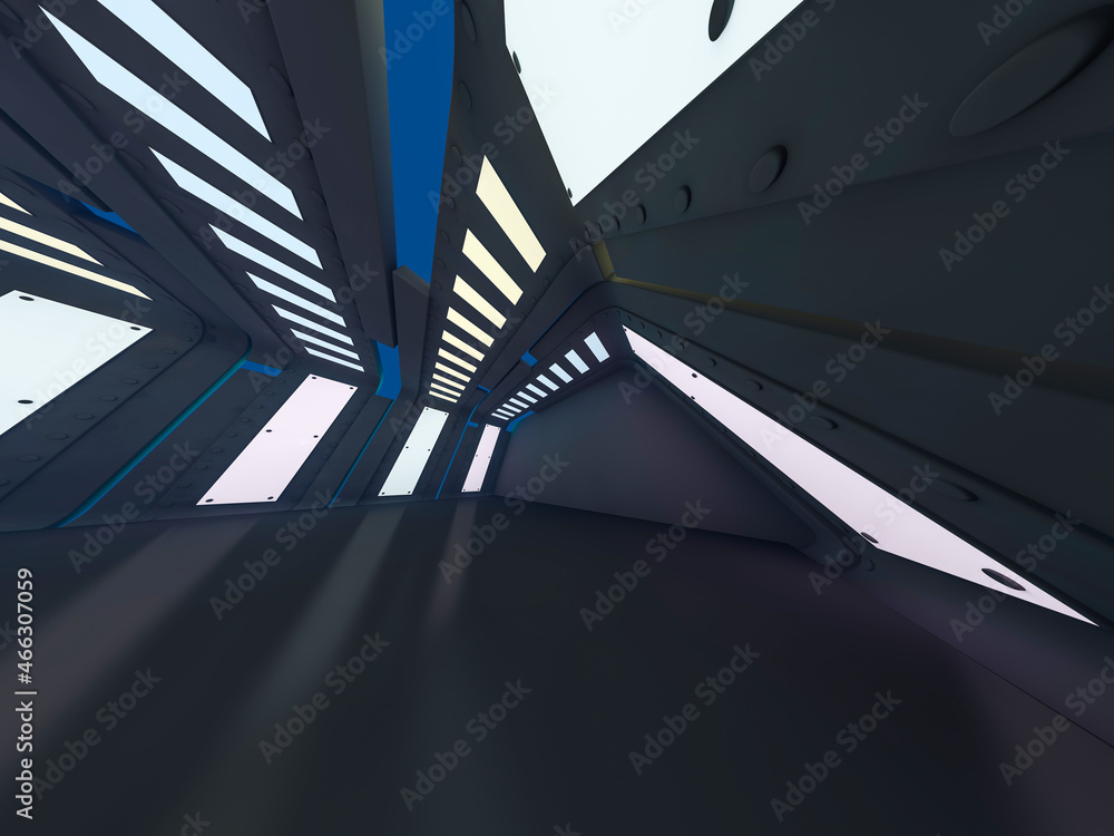 Poster abstract modern empty architecture background. 3d illustration