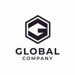 Initial Letter Monogram G Hexagon Logo Design Vector