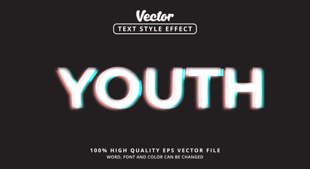 Editable text effects Youth text with modern color style and motion text