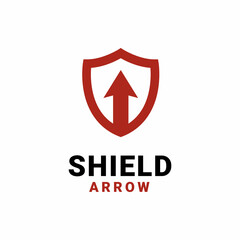 Fototapeta premium Shield and Arrow Up Logo Design Vector